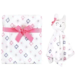 Baby Vision - Hudson Baby Plush Blanket With Security Blanket, Llama Face