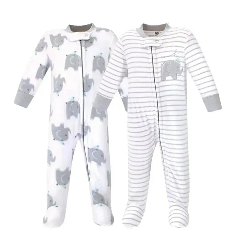 Baby Vision - Hudson Baby Unisex 2Pk Fleece Zipper Sleep & Play, Elephants 3 Baby Vision - Hudson Baby Unisex 2Pk Fleece Zipper Sleep & Play, Elephants