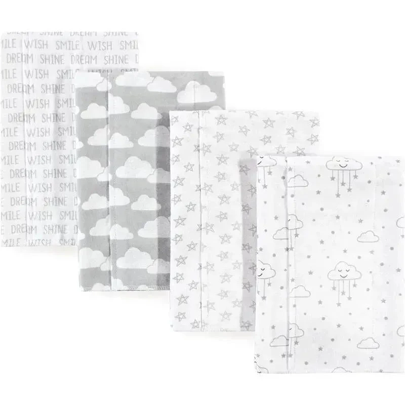 Baby Vision - Hudson Baby Unisex Baby Cotton Flannel Burp Cloths, Gray Clouds 3 Baby Vision - Hudson Baby Unisex Baby Cotton Flannel Burp Cloths, Gray Clouds