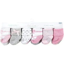 Baby Vision - Little Treasure Baby Girls' Newborn Socks, Ballerina, 6-12M, 8Pk