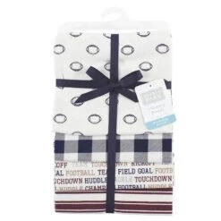 Baby Vision Luvable Friends 4Pk Flannel Receiving Blanket 30X30 In Football