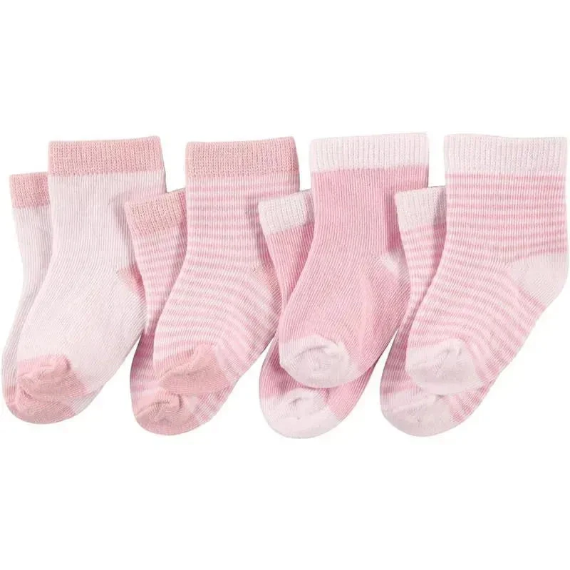 Baby Vision - Luvable Friends Baby Socks Set, 6-12M, Light Pink White, 4Pk 3 Baby Vision - Luvable Friends Baby Socks Set, 6-12M, Light Pink White, 4Pk