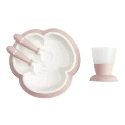 BabyBjorn - Baby Feeding Set, 4 Pcs Powder Pink