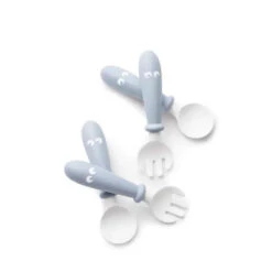BabyBjorn - Baby Spoon And Fork, 4 Pcs Powder Blue