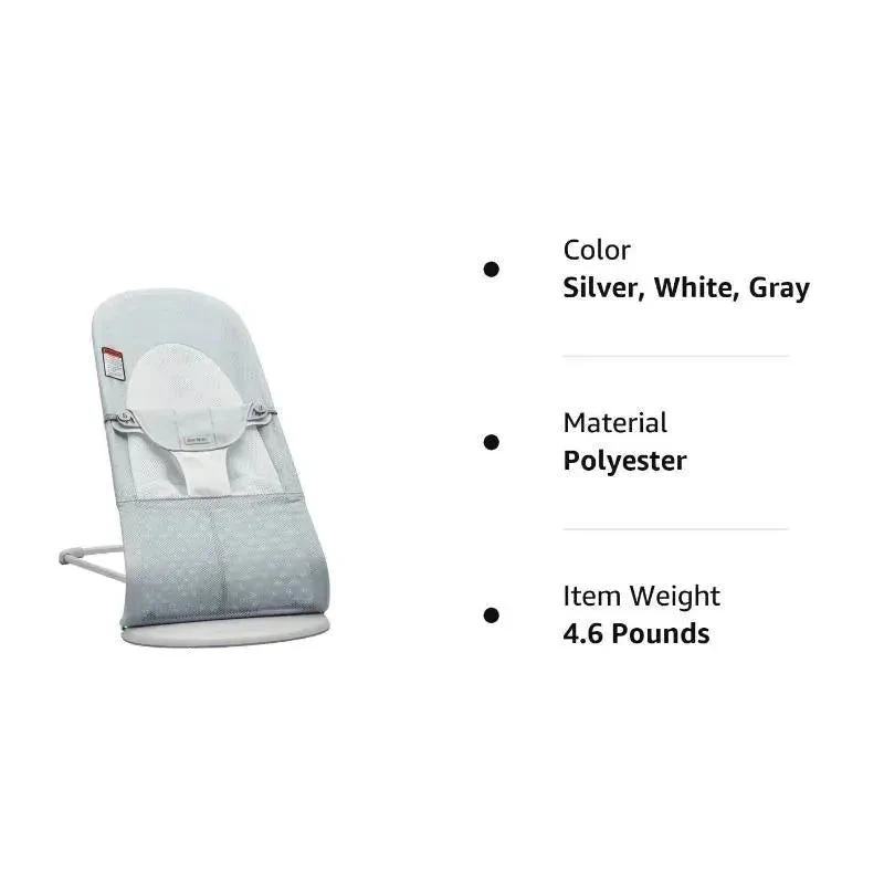 BabyBjorn - Bouncer Balance Soft Mesh, Silver/White 5 BabyBjorn - Bouncer Balance Soft Mesh, Silver/White - Image 3
