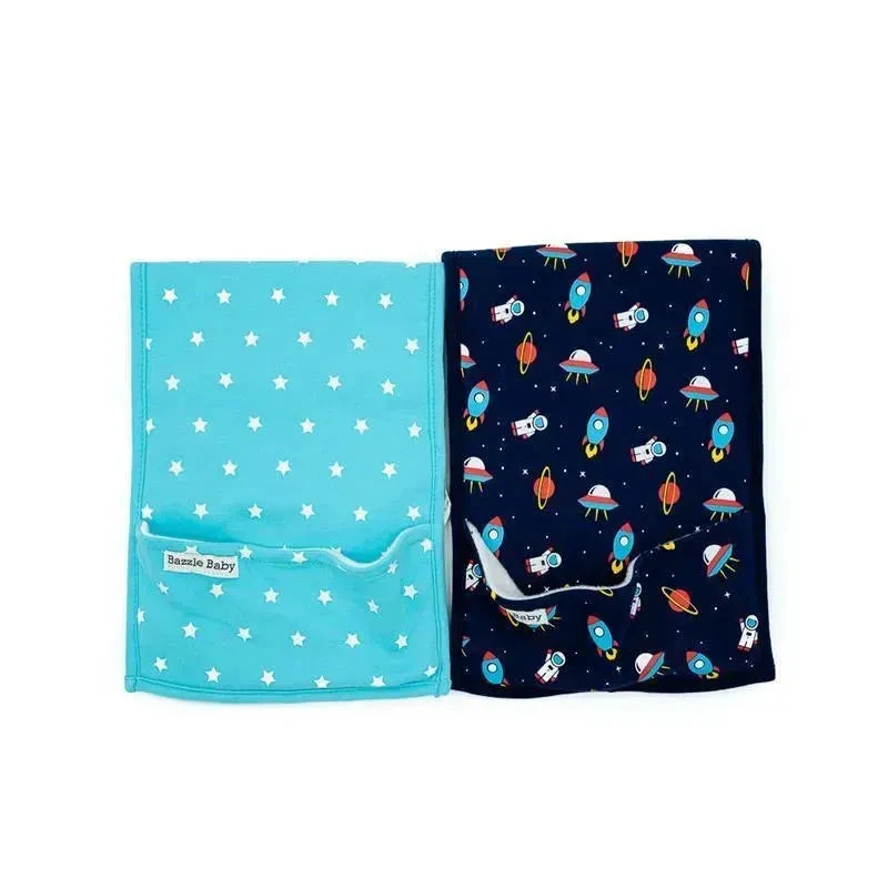 Bazzle Baby Blast Off Burp Cloths Baby Boy With Pocket 4 Bazzle Baby Blast Off Burp Cloths Baby Boy With Pocket - Image 2