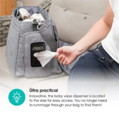 Bbluv - Ultra Complete Diaper Bag, Charcoal -Macro Baby Store bbluv ultra complete diaper bag charcoal image 3 233ea05f dd64 41f1 a6e8 d6586611b0c9