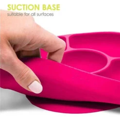 Bbluv - Yümi 4-Section Silicone Plate And Spoon, Pink -Macro Baby Store bbluv yumi 4 section silicone plate and spoon pink image 7