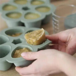 Beaba - Multiportions Silicone Baby Food Storage Container, Sage -Macro Baby Store beaba 3 oz multiportions silicone baby food storage container sage image 2 a82055ee 337c 4e2c ad4d bdec4da361c3