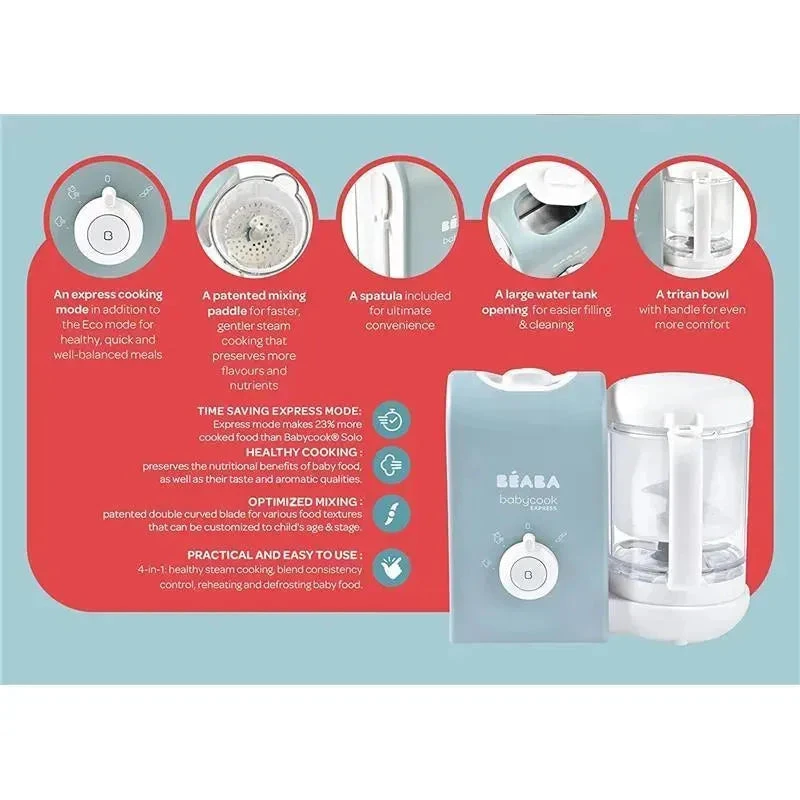 Beaba - Babycook Express Baby Food Maker, Grey 8 Beaba - Babycook Express Baby Food Maker, Grey - Image 6