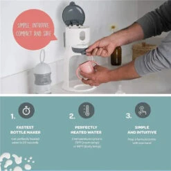 Beaba - Bib'Expresso Fast Water Warmer, Cloud 13 Beaba - Bib'Expresso Fast Water Warmer, Cloud -Macro Baby Store beaba bibexpresso water warmer cloud image 5