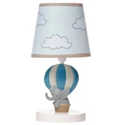 Bedtime Originals - Up Up & Away Hot Air Balloon Nursery Lamp With Shade And Bulb