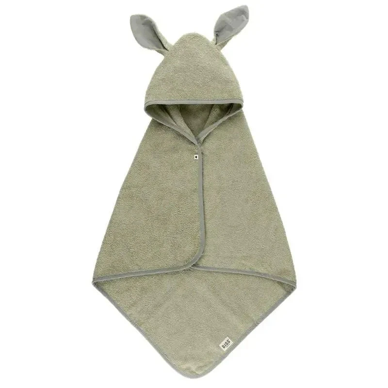 Bibs - Kangaroo Hoodie Towel Baby, Sage 3 Bibs - Kangaroo Hoodie Towel Baby, Sage