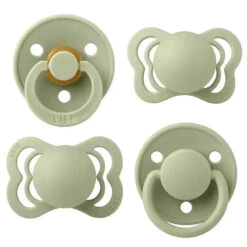 BIBS – Try-it De Lux Sage Pacifiers Natural Rubber & Silicone, 0/6M