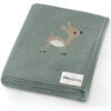 Bleu La La - 100% Luxury Cotton Receiving Swaddle Baby Blanket - Deer