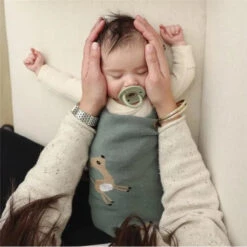 Bleu La La - 100% Luxury Cotton Receiving Swaddle Baby Blanket - Deer -Macro Baby Store bleu la la 100 luxury cotton receiving swaddle baby blanket deer image 3