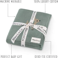 Bleu La La - 100% Luxury Cotton Receiving Swaddle Baby Blanket - Deer -Macro Baby Store bleu la la 100 luxury cotton receiving swaddle baby blanket deer image 9