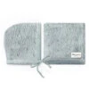 Bleu La La - 100% Organic Cotton Luxury Organic Blanket + Bonnet Hat Set, Blue -Macro Baby Store bleu la la 100 organic cotton luxury organic blanket bonnet hat set blue image 1