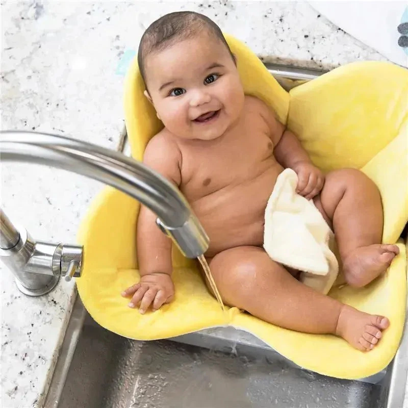 Bloomingbath.com - Poppy Flower Bath Mat - Sink Bathtub Cushion For Baby, Yellow 6 Bloomingbath.com - Poppy Flower Bath Mat - Sink Bathtub Cushion For Baby, Yellow - Image 4