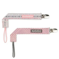 Booginhead 2-Pack Pacifier Clips, Pink Arrows