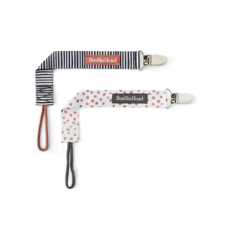 Booginhead 2-Pack Pacifier Clips, Terracotta 3 Booginhead 2-Pack Pacifier Clips, Terracotta