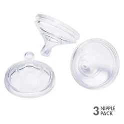 Boon NURSH 3-Pack Standard-Neck Slow-Flow Nipples, Clear