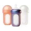 Boon - Nursh Silicone Baby Bottles With Collapsible Silicone Pouch - 8 Fl Oz, 3pk, Metallic -Macro Baby Store boon nursh silicone baby bottles with collapsible silicone pouch 8 fl oz 3pk metallic image 1