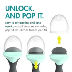 Boon - Pulp Silicone Baby Feeder - 2 Pack, Blue & Green -Macro Baby Store boon pulp silicone baby feeder 2 pack blue green image 4