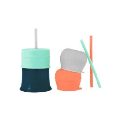 Boon Snug Straw Universal Silicone Straw Lids & Cup
