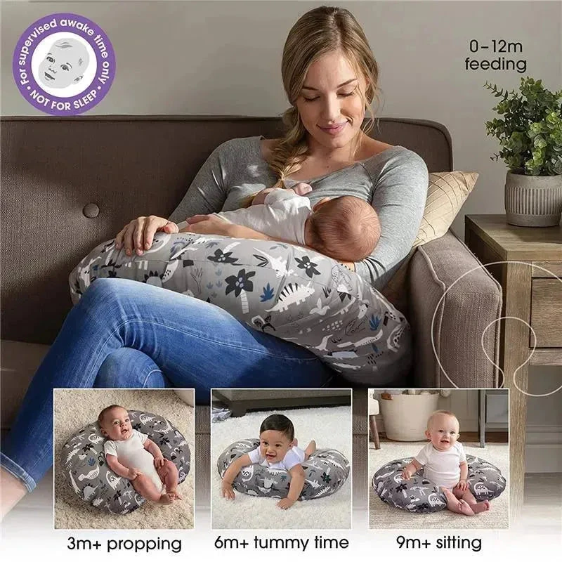 Boppy Feeding And Infant Support Pillow - Gray Dinosaurs 8 Boppy Feeding And Infant Support Pillow - Gray Dinosaurs - Image 6