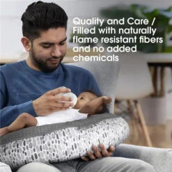 Boppy - Luxe Slipcovered Pillows Gray Brushstroke Pennydot -Macro Baby Store boppy luxe slipcovered pillows gray brushstroke pennydot image 9