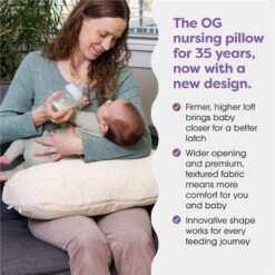 Boppy - Nursing Pillow With Luxe Fabric Cover, Oatmeal Boucle -Macro Baby Store boppy nursing pillow with luxe fabric cover oatmeal boucle image 3