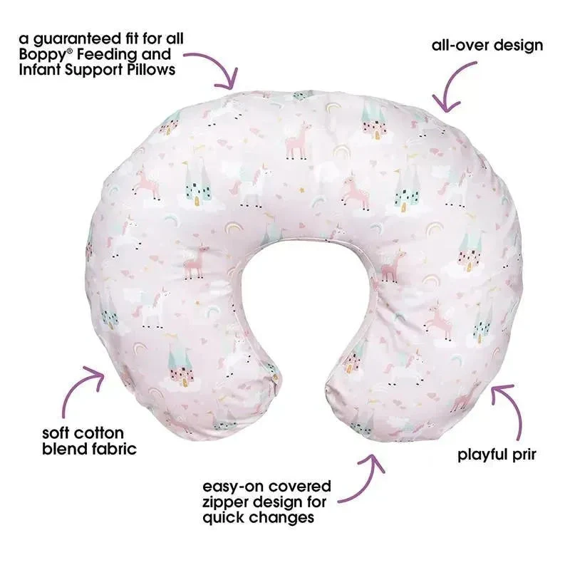 Boppy - Nursing Pillow Cover, Pink Unicorns 4 Boppy - Nursing Pillow Cover, Pink Unicorns - Image 2