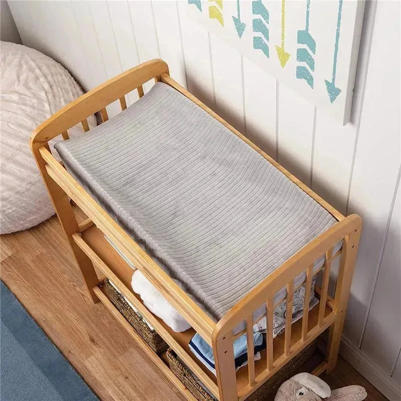 Boppy - Changing Pad Cover, Gray Ribbed Minky Fabric 5 Boppy - Changing Pad Cover, Gray Ribbed Minky Fabric - Image 3