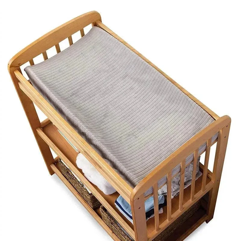 Boppy - Changing Pad Cover, Gray Ribbed Minky Fabric 6 Boppy - Changing Pad Cover, Gray Ribbed Minky Fabric - Image 4