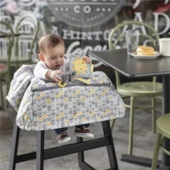Boppy - Shopping Cart And High Chair Cover, Sunshine Yellow And Gray Chevron With Changeable SlideLine And Seatbelt -Macro Baby Store boppy shopping cart and high chair cover sunshine yellow and gray chevron with changeable slideline and seatbelt image 3