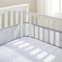 BreathableBaby - Classic Breathable Mesh Crib Liner, Gray