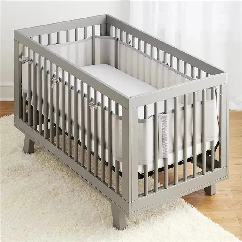 BreathableBaby - Classic Breathable Mesh Crib Liner, Gray 12 BreathableBaby - Classic Breathable Mesh Crib Liner, Gray - Image 10