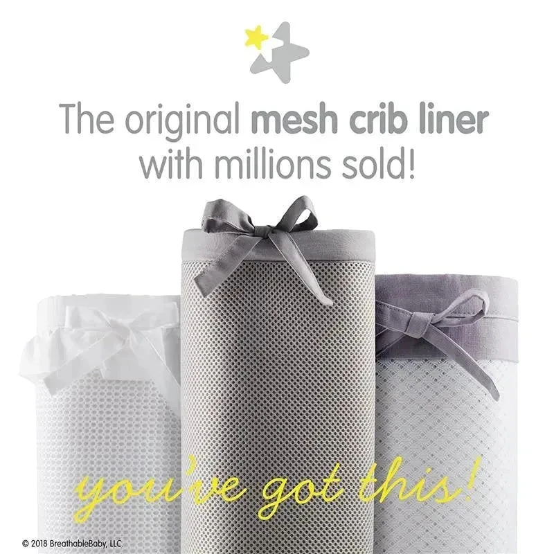 BreathableBaby - Classic Breathable Mesh Crib Liner, Gray 7 BreathableBaby - Classic Breathable Mesh Crib Liner, Gray - Image 5