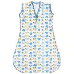 BreathableBaby - Sack Wearable Blanket, Blue Mist With Elephant Applique, Small