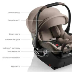 Romer - Juni Infant Car Seat, Truffle -Macro Baby Store britax romer juni infant car seat with versa base secureloc technology luxury cover truffle image 5