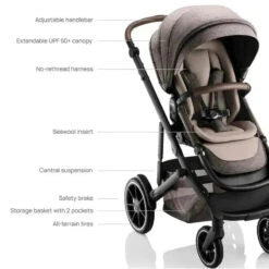 Romer - Tura Single Stroller, Truffle 11 Romer - Tura Single Stroller, Truffle -Macro Baby Store britax romer tura stroller portable toddler and baby stroller truffle image 4
