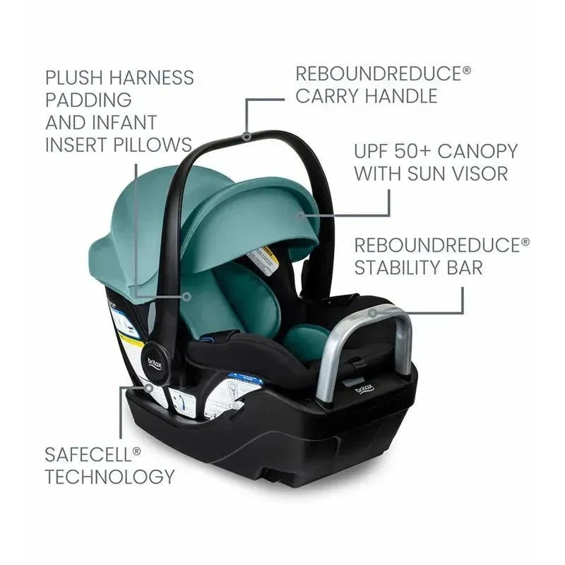 Britax - Willow S Infant Car Seat With Alpine Anti-Rebound Base, Jade Onyx 5 Britax - Willow S Infant Car Seat With Alpine Anti-Rebound Base, Jade Onyx - Image 3