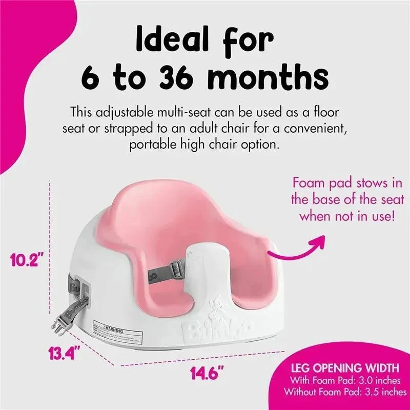 Bumbo Distribution - Multi Seat 3-in-1 Baby & Toddler Convertible Non-Slip Floor, Cradle Pink 10 Bumbo Distribution - Multi Seat 3-in-1 Baby & Toddler Convertible Non-Slip Floor, Cradle Pink - Image 8