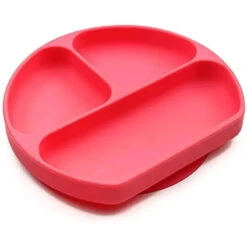 Bumkins Silicone Grip Dish, Red