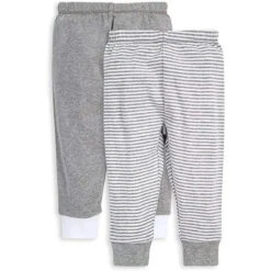 Burt's Bees Baby Burt's Bees - 2Pk Organic Baby Classic Stripe Footless Pants, Heather Grey