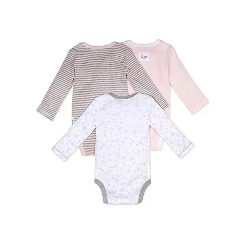 Burt's Bees Baby Burts Bees - 3Pk Baby Girl Organic Long Sleeve Bodysuits, Dusty Dandelions 4 Burt's Bees Baby Burts Bees - 3Pk Baby Girl Organic Long Sleeve Bodysuits, Dusty Dandelions - Image 2