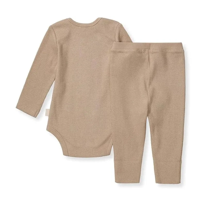 Burt's Bees Baby Burts Bees - Baby Unisex Thermal Neutral Bodysuit & Pant Set, Cremini 4 Burt's Bees Baby Burts Bees - Baby Unisex Thermal Neutral Bodysuit & Pant Set, Cremini - Image 2