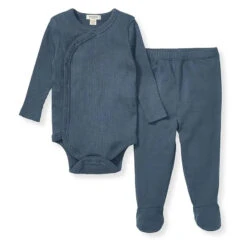 Burt's Bees Baby Burts Bees - Baby Unisex Wrap Front Bodysuit Set, Underwater