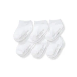Burt's Bees Baby Burts Bees - Set Of 6 Solid Ankle Socks, Cloud